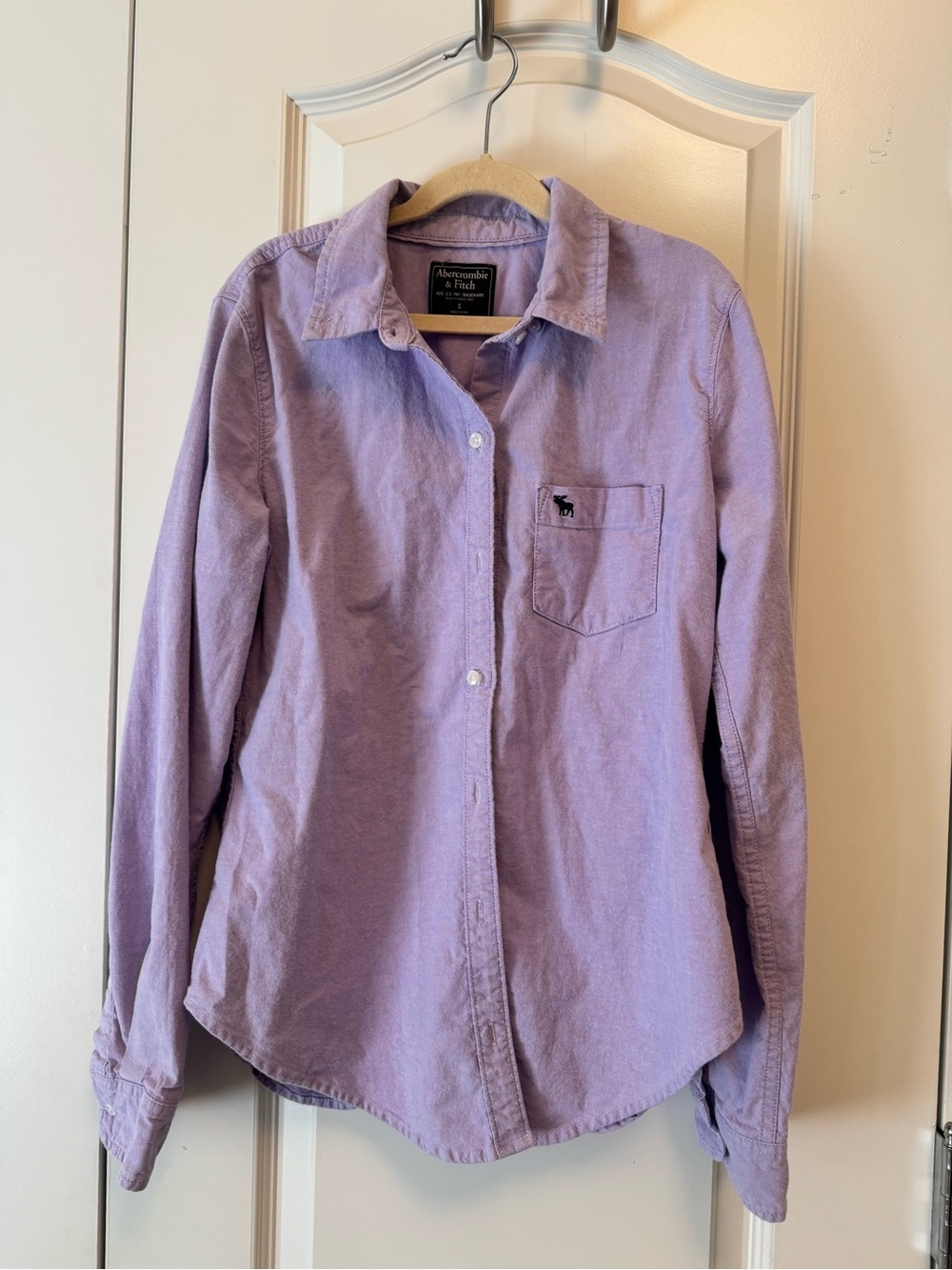 Abercrombie & Fitch Women's Lavender Button-Down Oxford Shirt